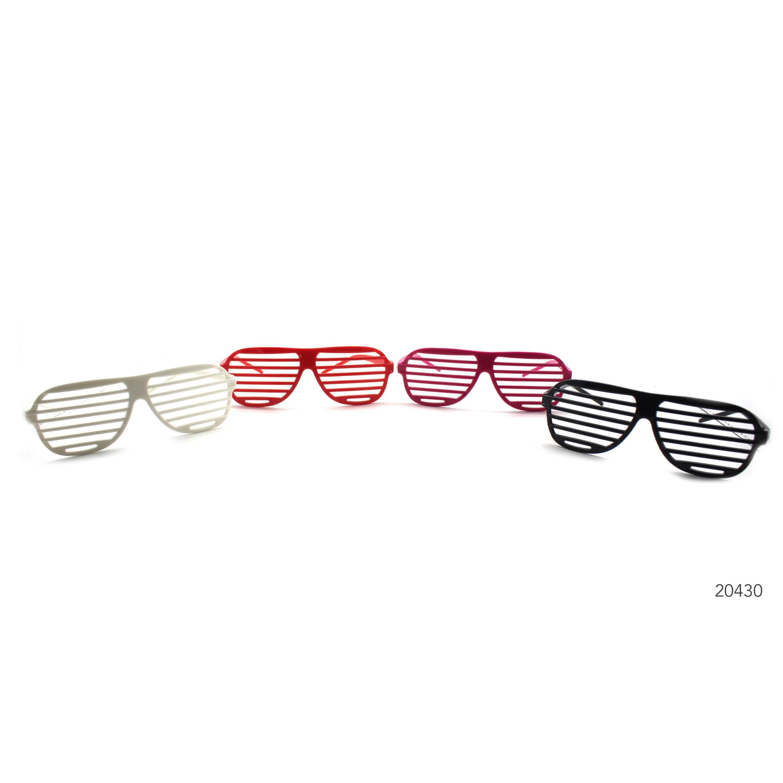 Party Glasses Aviators Straight Lines Red – Themes, 1980s Neon (PGE-02805)