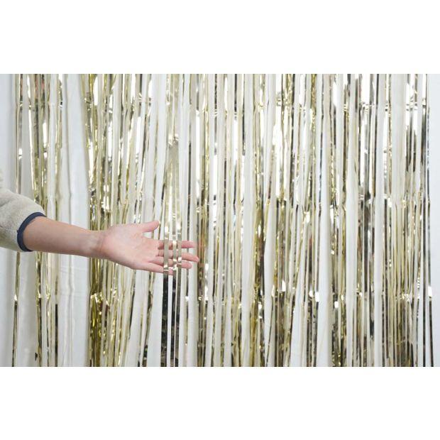 XL Foil Curtain (1m x 2.4m) Metallic White Gold  – Decorative Accessories, Foil Curtains (PGE-13060)