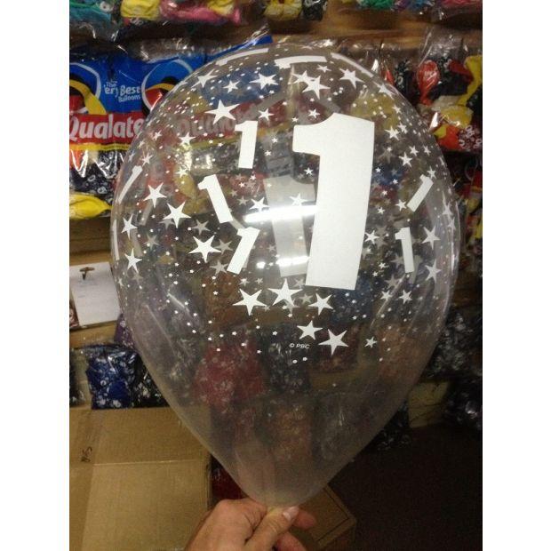 Qualatex Printed Latex 25/28cm (11″) 1st Diamond Clear  – Latex Balloons, Printed Latex (PGE-22839)